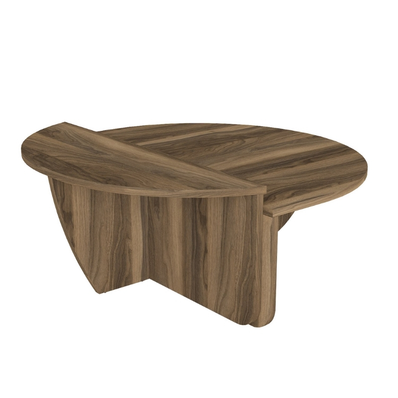 Τραπεζάκι σαλονιού Nilvia Megapap χρώμα καρυδί Ø85x35εκ. Τραπεζάκι σαλονιού Nilvia Megapap χρώμα καρυδί Ø85x35εκ.