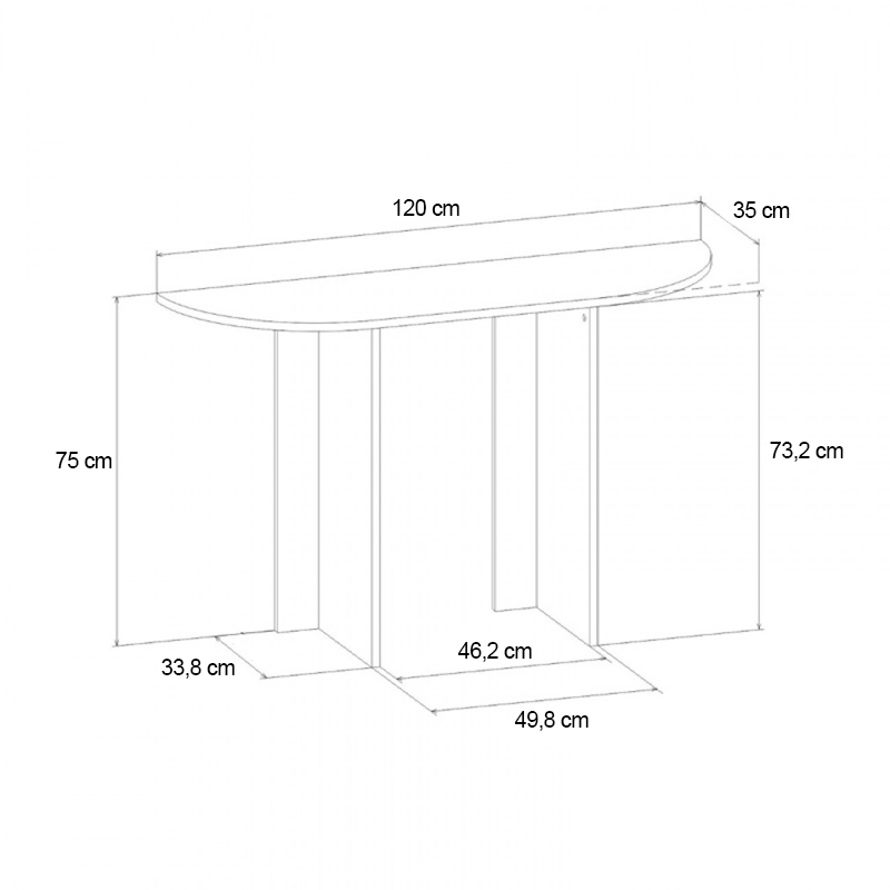 Κονσόλα Cortado Megapap χρώμα sapphire oak 120x35x75εκ. Κονσόλα Cortado Megapap χρώμα sapphire oak 120x35x75εκ.