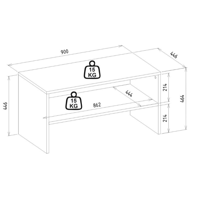 Τραπεζάκι σαλονιού Eleva Megapap χρώμα sapphire oak 90x44,6x46,4εκ. Τραπεζάκι σαλονιού Eleva Megapap χρώμα sapphire oak 90x44,6x46,4εκ.