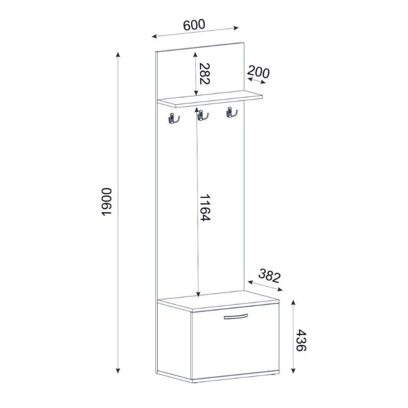 Έπιπλο εισόδου Track Megapap χρώμα sapphire oak 60x38,2x190εκ. Έπιπλο εισόδου Track Megapap χρώμα sapphire oak 60x38,2x190εκ.
