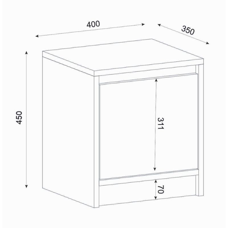 Κομοδίνο Conve Megapap χρώμα sapphire oak 40x35x45εκ. Κομοδίνο Conve Megapap χρώμα sapphire oak 40x35x45εκ.