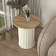 Τραπεζάκι βοηθητικό Bohema Megapap χρώμα ivory - sepet oak Ø50x53,2εκ. Τραπεζάκι βοηθητικό Bohema Megapap χρώμα ivory - sepet oak Ø50x53,2εκ.