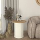 Τραπεζάκι βοηθητικό Bohema Megapap χρώμα ivory - sepet oak Ø50x53,2εκ. Τραπεζάκι βοηθητικό Bohema Megapap χρώμα ivory - sepet oak Ø50x53,2εκ.