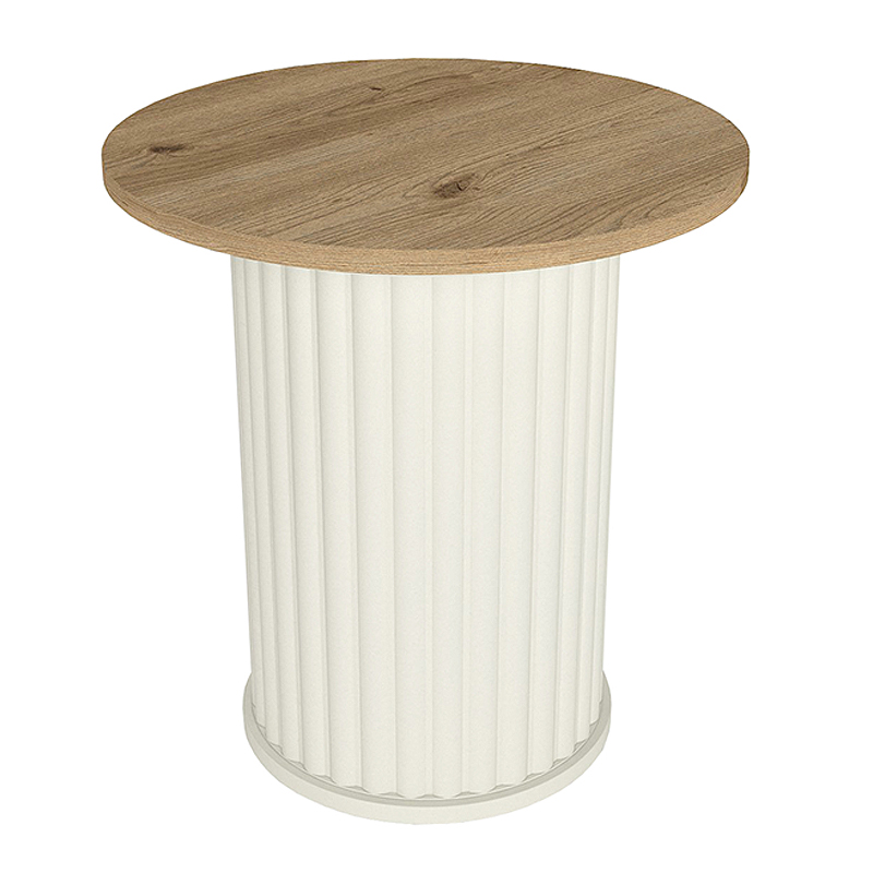 Τραπεζάκι βοηθητικό Bohema Megapap χρώμα ivory - sepet oak Ø50x53,2εκ. Τραπεζάκι βοηθητικό Bohema Megapap χρώμα ivory - sepet oak Ø50x53,2εκ.