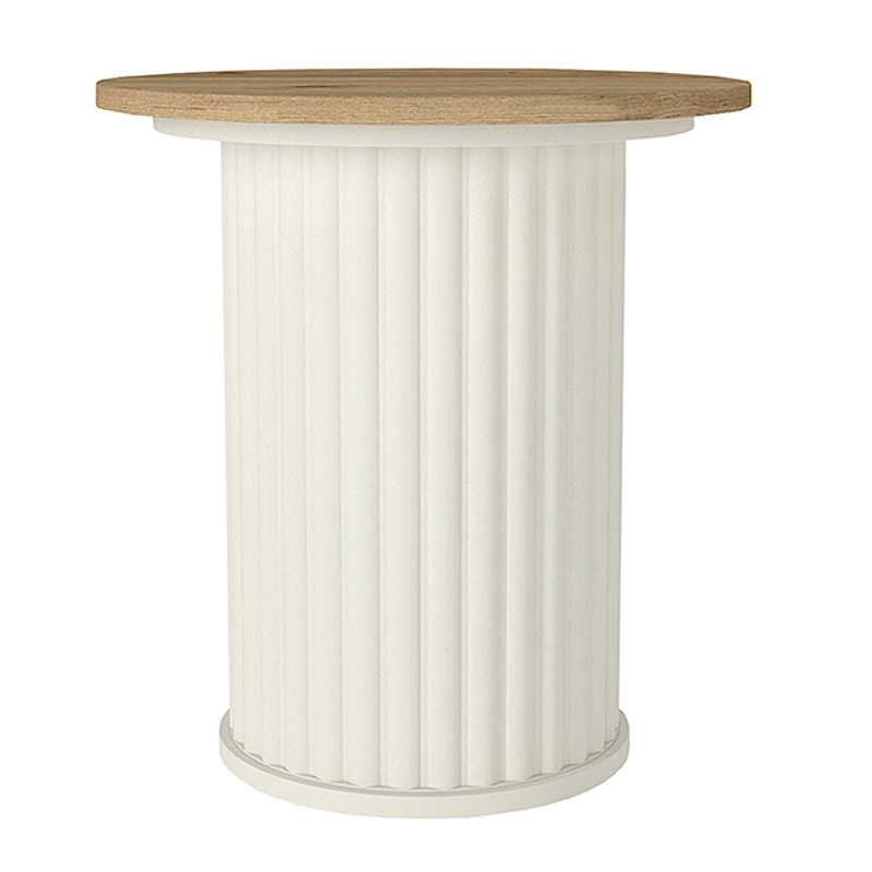 Τραπεζάκι βοηθητικό Bohema Megapap χρώμα ivory - sepet oak Ø50x53,2εκ. Τραπεζάκι βοηθητικό Bohema Megapap χρώμα ivory - sepet oak Ø50x53,2εκ.