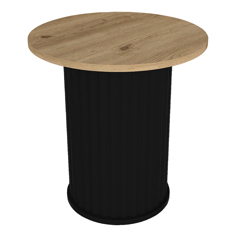 Τραπεζάκι βοηθητικό Bohema Megapap χρώμα μαύρο - sepet oak Ø50x53,2εκ.