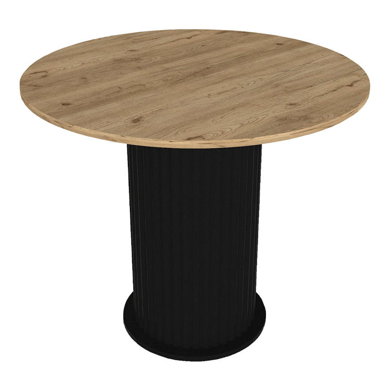 Τραπέζι Bohema Megapap χρώμα μαύρο - sepet oak Ø90x77,7εκ.