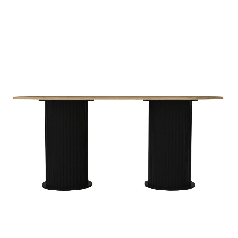 Τραπέζι Bohema Megapap χρώμα μαύρο - sepet oak 180x90x77,7εκ.