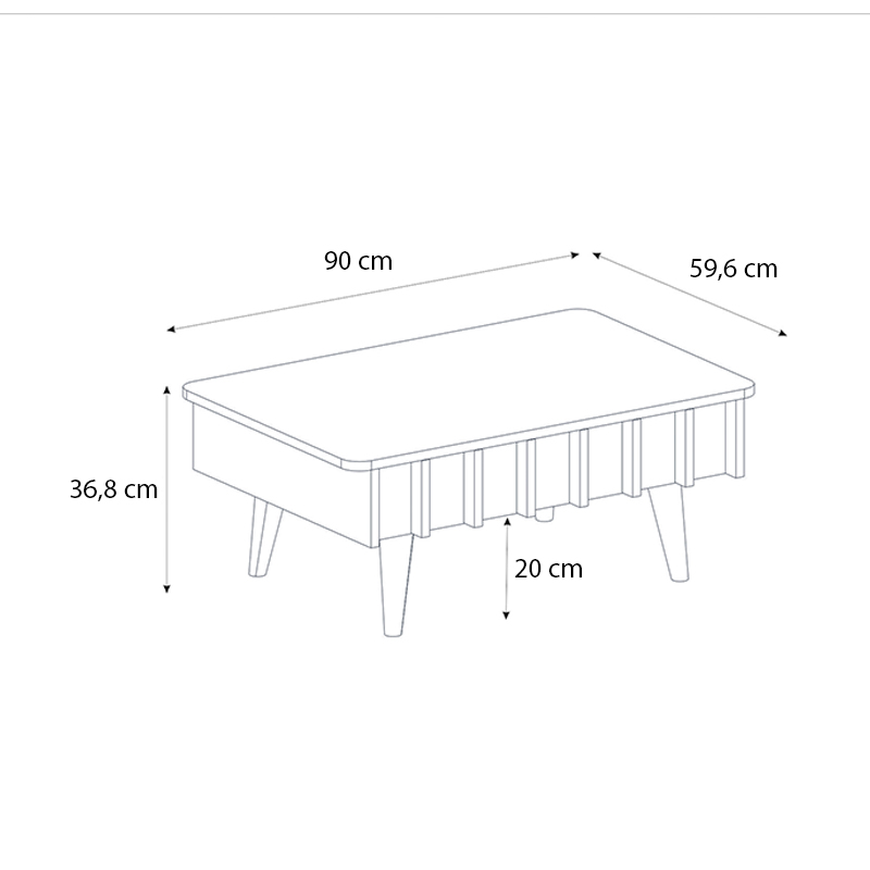 Τραπεζάκι σαλονιού Gemma Megapap χρώμα sepet oak 90x59,6x36,8εκ. Τραπεζάκι σαλονιού Gemma Megapap χρώμα sepet oak 90x59,6x36,8εκ.