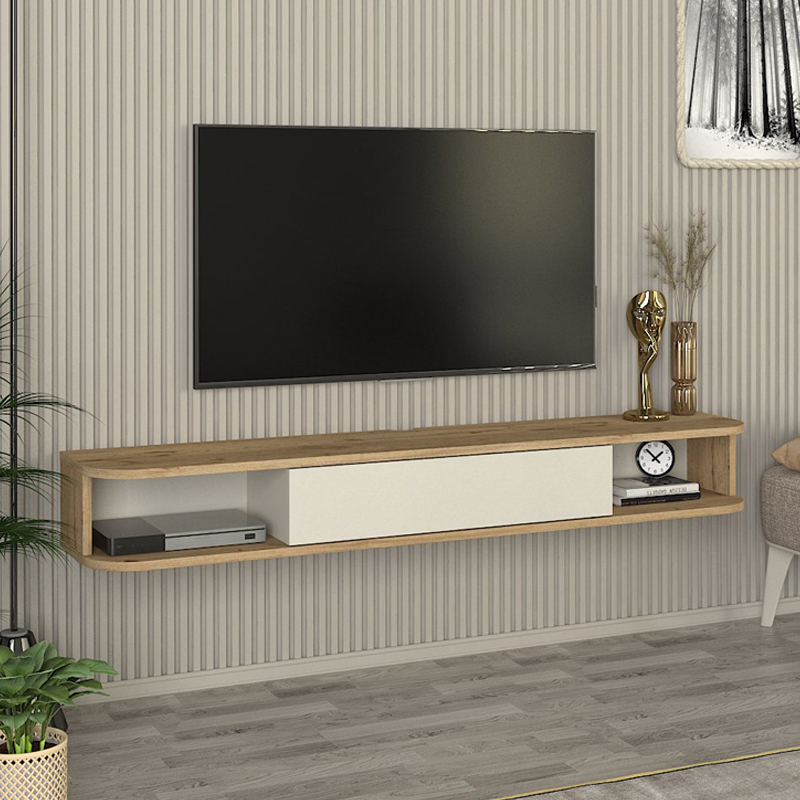 Έπιπλο τηλεόρασης επιτοίχιο Cross Megapap με LED χρώμα sepet oak - sandstone 150x29,6x19,2εκ. Έπιπλο τηλεόρασης επιτοίχιο Cross Megapap με LED χρώμα sepet oak - sandstone 150x29,6x19,2εκ.