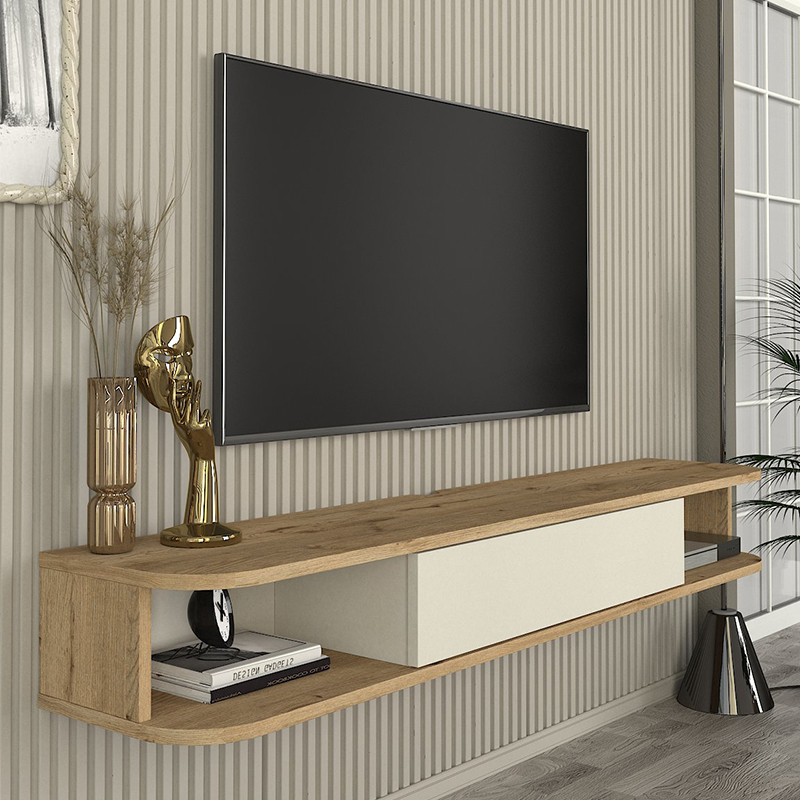 Έπιπλο τηλεόρασης επιτοίχιο Cross Megapap με LED χρώμα sepet oak - sandstone 150x29,6x19,2εκ. Έπιπλο τηλεόρασης επιτοίχιο Cross Megapap με LED χρώμα sepet oak - sandstone 150x29,6x19,2εκ.