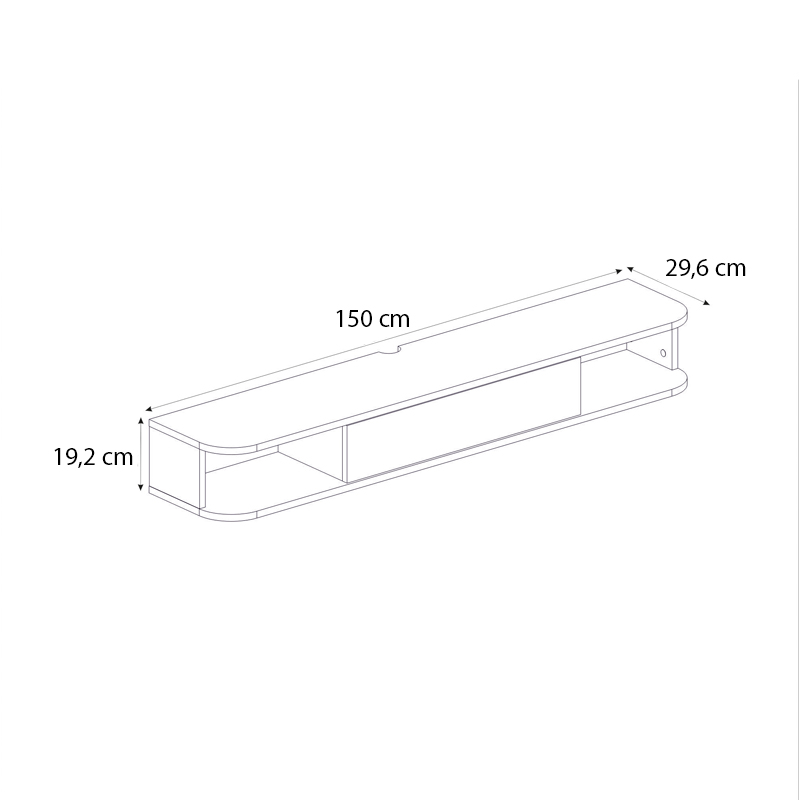 Έπιπλο τηλεόρασης επιτοίχιο Cross Megapap με LED χρώμα sepet oak - sandstone 150x29,6x19,2εκ. Έπιπλο τηλεόρασης επιτοίχιο Cross Megapap με LED χρώμα sepet oak - sandstone 150x29,6x19,2εκ.