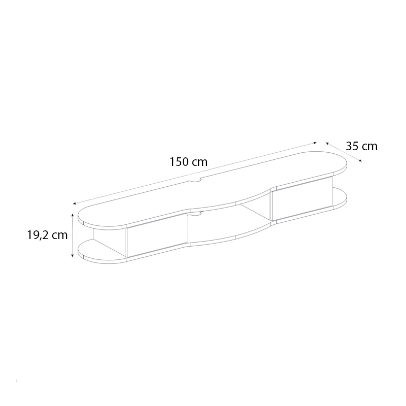 Έπιπλο τηλεόρασης επιτοίχιο Noland Megapap με LED χρώμα rota oak 150x35x19,2εκ. Έπιπλο τηλεόρασης επιτοίχιο Noland Megapap με LED χρώμα rota oak 150x35x19,2εκ.