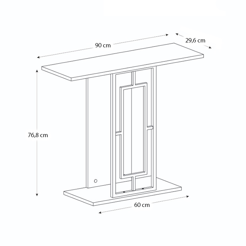 Κονσόλα Alderas Megapap χρώμα λευκό - travertine - χρυσό 90x29,6x76,8εκ.
