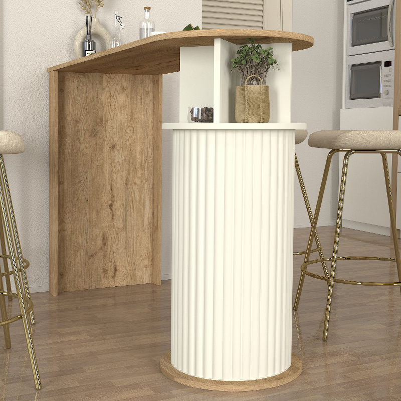 Τραπέζι μπαρ Bohema Megapap χρώμα sepet oak - ivory 150x51,6x101,8εκ. Τραπέζι μπαρ Bohema Megapap χρώμα sepet oak - ivory 150x51,6x101,8εκ.