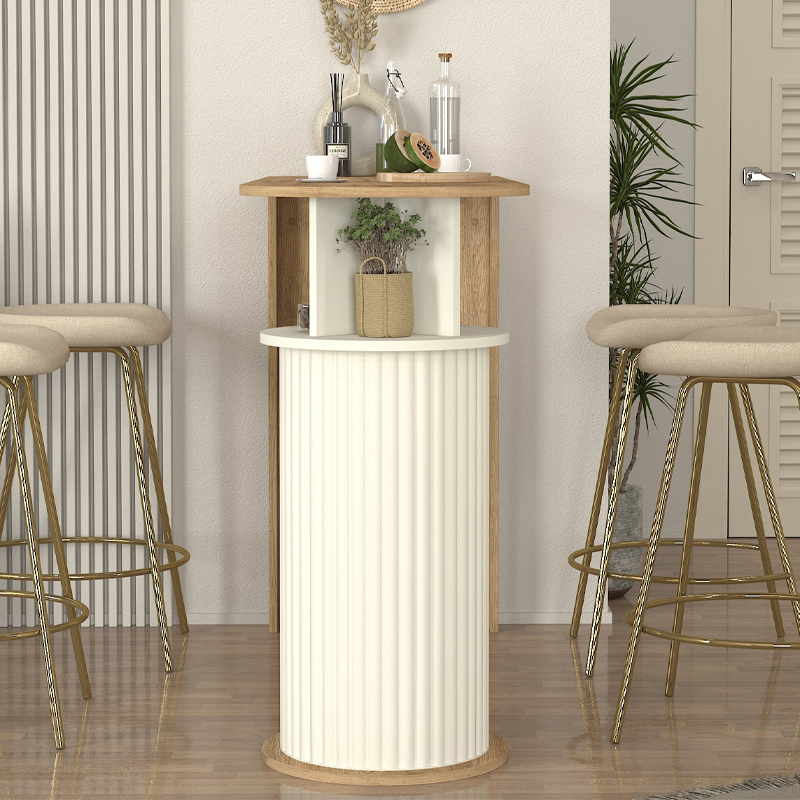 Τραπέζι μπαρ Bohema Megapap χρώμα sepet oak - ivory 150x51,6x101,8εκ. Τραπέζι μπαρ Bohema Megapap χρώμα sepet oak - ivory 150x51,6x101,8εκ.