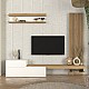 Σύνθεση τηλεόρασης Dumont Megapap χρώμα λευκό - sepet oak 240x36,8x200εκ. Σύνθεση τηλεόρασης Dumont Megapap χρώμα λευκό - sepet oak 240x36,8x200εκ.