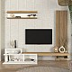 Σύνθεση τηλεόρασης Dumont Megapap χρώμα λευκό - sepet oak 240x36,8x200εκ. Σύνθεση τηλεόρασης Dumont Megapap χρώμα λευκό - sepet oak 240x36,8x200εκ.