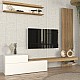 Σύνθεση τηλεόρασης Dumont Megapap χρώμα λευκό - sepet oak 240x36,8x200εκ. Σύνθεση τηλεόρασης Dumont Megapap χρώμα λευκό - sepet oak 240x36,8x200εκ.