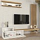 Σύνθεση τηλεόρασης Dumont Megapap χρώμα λευκό - sepet oak 240x36,8x200εκ. Σύνθεση τηλεόρασης Dumont Megapap χρώμα λευκό - sepet oak 240x36,8x200εκ.