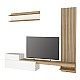 Σύνθεση τηλεόρασης Dumont Megapap χρώμα λευκό - sepet oak 240x36,8x200εκ. Σύνθεση τηλεόρασης Dumont Megapap χρώμα λευκό - sepet oak 240x36,8x200εκ.