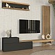 Σύνθεση τηλεόρασης Dumont Megapap χρώμα ανθρακί - sepet oak 240x36,8x200εκ. Σύνθεση τηλεόρασης Dumont Megapap χρώμα ανθρακί - sepet oak 240x36,8x200εκ.