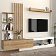 Σύνθεση τηλεόρασης Vermont Megapap χρώμα λευκό - sepet oak 240x40x192εκ. Σύνθεση τηλεόρασης Vermont Megapap χρώμα λευκό - sepet oak 240x40x192εκ.