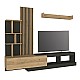 Σύνθεση τηλεόρασης Vermont Megapap χρώμα ανθρακί - sepet oak 240x40x192εκ. Σύνθεση τηλεόρασης Vermont Megapap χρώμα ανθρακί - sepet oak 240x40x192εκ.