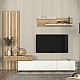 Σύνθεση τηλεόρασης Rosaline Megapap χρώμα λευκό - sepet oak 233x31,3x196,8εκ. Σύνθεση τηλεόρασης Rosaline Megapap χρώμα λευκό - sepet oak 233x31,3x196,8εκ.