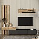 Σύνθεση τηλεόρασης Rosaline Megapap χρώμα ανθρακί - sepet oak 233x31,3x196,8εκ. Σύνθεση τηλεόρασης Rosaline Megapap χρώμα ανθρακί - sepet oak 233x31,3x196,8εκ.