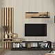 Σύνθεση τηλεόρασης Rosaline Megapap χρώμα ανθρακί - sepet oak 233x31,3x196,8εκ. Σύνθεση τηλεόρασης Rosaline Megapap χρώμα ανθρακί - sepet oak 233x31,3x196,8εκ.