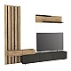 Σύνθεση τηλεόρασης Rosaline Megapap χρώμα ανθρακί - sepet oak 233x31,3x196,8εκ. Σύνθεση τηλεόρασης Rosaline Megapap χρώμα ανθρακί - sepet oak 233x31,3x196,8εκ.