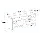 Έπιπλο τηλεόρασης Gradias Megapap χρώμα λευκό - sapphire oak 120x29,6x46,8εκ.