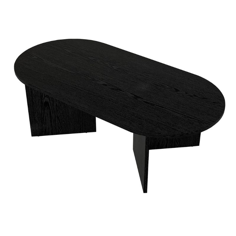 Τραπεζάκι σαλονιού Cortado Megapap χρώμα sencron black 120x60x39,6εκ.