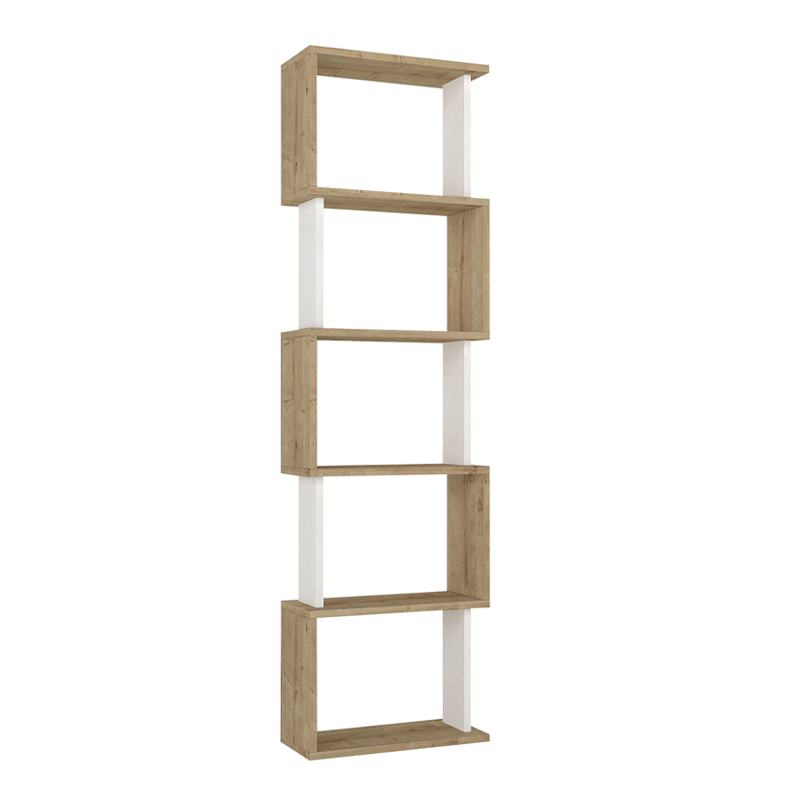 Βιβλιοθήκη Alvina Megapap χρώμα sapphire oak - λευκό 45x19,6x158,8εκ. Βιβλιοθήκη Alvina Megapap χρώμα sapphire oak - λευκό 45x19,6x158,8εκ.