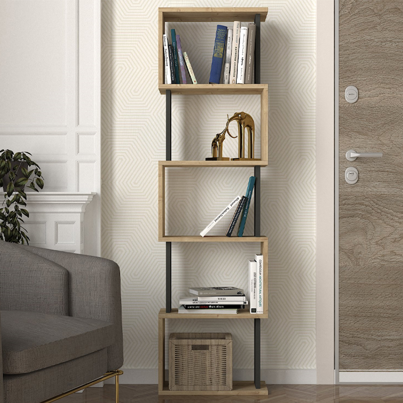 Βιβλιοθήκη Alvina Megapap χρώμα sapphire oak - ανθρακί 45x19,6x158,8εκ. Βιβλιοθήκη Alvina Megapap χρώμα sapphire oak - ανθρακί 45x19,6x158,8εκ.