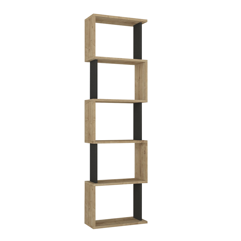 Βιβλιοθήκη Alvina Megapap χρώμα sapphire oak - ανθρακί 45x19,6x158,8εκ. Βιβλιοθήκη Alvina Megapap χρώμα sapphire oak - ανθρακί 45x19,6x158,8εκ.