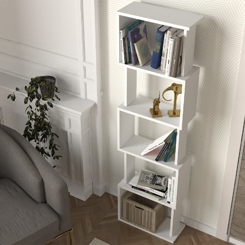 Βιβλιοθήκη Alvina Megapap χρώμα λευκό 45x19,6x158,8εκ. Βιβλιοθήκη Alvina Megapap χρώμα λευκό 45x19,6x158,8εκ.