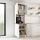 Έπιπλο κουζίνας Kalira 2 Megapap χρώμα λευκό - rota oak 60x40x196εκ.