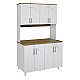 Έπιπλο κουζίνας Kalira 4 Megapap χρώμα λευκό - rota oak 120x40x196εκ.