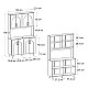 Έπιπλο κουζίνας Kalira 4 Megapap χρώμα λευκό - rota oak 120x40x196εκ.