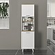 Έπιπλο κουζίνας Potter 1 Megapap χρώμα λευκό - rota oak 53,4x39,6x196,1εκ. Έπιπλο κουζίνας Potter 1 Megapap χρώμα λευκό - rota oak 53,4x39,6x196,1εκ.