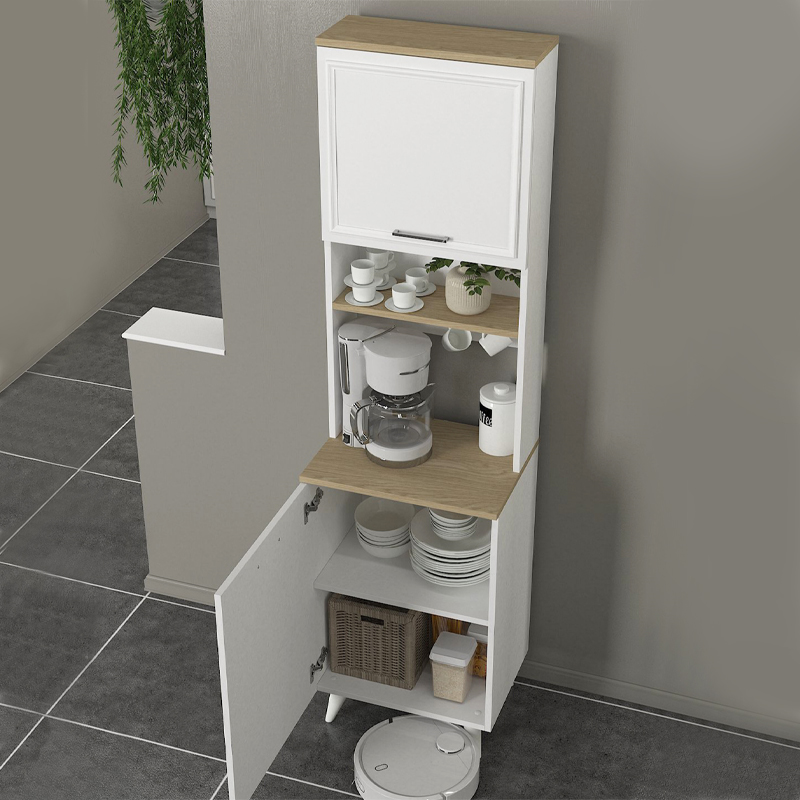 Έπιπλο κουζίνας Potter 1 Megapap χρώμα λευκό - rota oak 53,4x39,6x196,1εκ. Έπιπλο κουζίνας Potter 1 Megapap χρώμα λευκό - rota oak 53,4x39,6x196,1εκ.