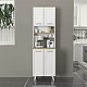 Έπιπλο κουζίνας Potter 2 Megapap χρώμα λευκό - rota oak 60x40x196,1εκ. Έπιπλο κουζίνας Potter 2 Megapap χρώμα λευκό - rota oak 60x40x196,1εκ.