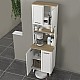 Έπιπλο κουζίνας Potter 2 Megapap χρώμα λευκό - rota oak 60x40x196,1εκ. Έπιπλο κουζίνας Potter 2 Megapap χρώμα λευκό - rota oak 60x40x196,1εκ.