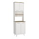 Έπιπλο κουζίνας Potter 2 Megapap χρώμα λευκό - rota oak 60x40x196,1εκ. Έπιπλο κουζίνας Potter 2 Megapap χρώμα λευκό - rota oak 60x40x196,1εκ.