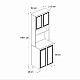 Έπιπλο κουζίνας Potter 2 Megapap χρώμα λευκό - rota oak 60x40x196,1εκ. Έπιπλο κουζίνας Potter 2 Megapap χρώμα λευκό - rota oak 60x40x196,1εκ.