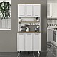 Έπιπλο κουζίνας Potter 3 Megapap χρώμα λευκό - rota oak 90x40x196,1εκ. Έπιπλο κουζίνας Potter 3 Megapap χρώμα λευκό - rota oak 90x40x196,1εκ.