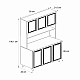 Έπιπλο κουζίνας Potter 3 Megapap χρώμα λευκό - rota oak 90x40x196,1εκ. Έπιπλο κουζίνας Potter 3 Megapap χρώμα λευκό - rota oak 90x40x196,1εκ.