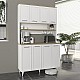 Έπιπλο κουζίνας Potter 4 Megapap χρώμα λευκό - rota oak 120x40x196,1εκ.